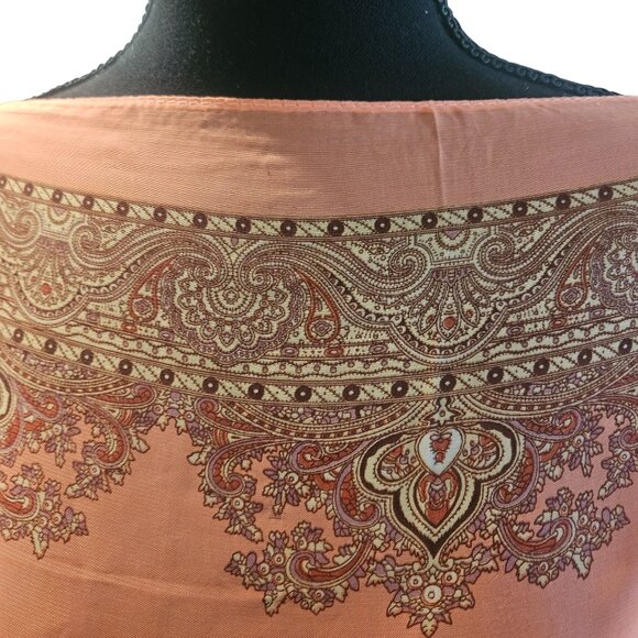 Sheer Paisley Scarf Pearl Buttons Cottage Core Elegance Boho Chic Pattern core - Picture 5 of 11